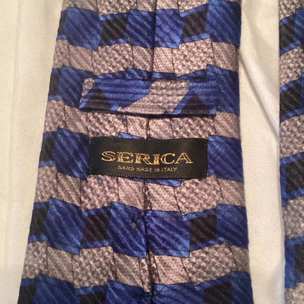 Blue and Gray Silk Tie - Made in Italy